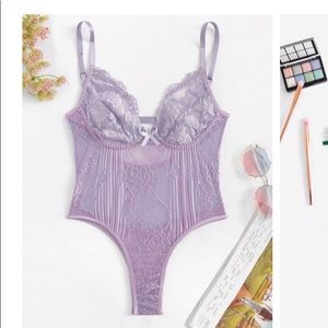 Lavender lace Body suit
